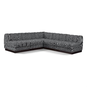 Pemberly Row 98.5&quot 5-Piece Contemporary Fabric Modular Sectional in Dark Gray