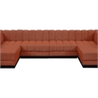 Pemberly Row 6-Piece Contemporary Fabric U-Shaped Modular Sectional in Orange