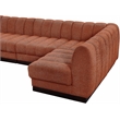 Pemberly Row 6-Piece Contemporary Fabric U-Shaped Modular Sectional in Orange