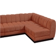 Pemberly Row 6-Piece Contemporary Fabric U-Shaped Modular Sectional in Orange