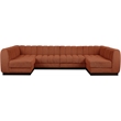 Pemberly Row 6-Piece Contemporary Fabric U-Shaped Modular Sectional in Orange