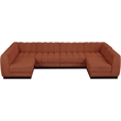 Pemberly Row 6-Piece Contemporary Fabric U-Shaped Modular Sectional in Orange
