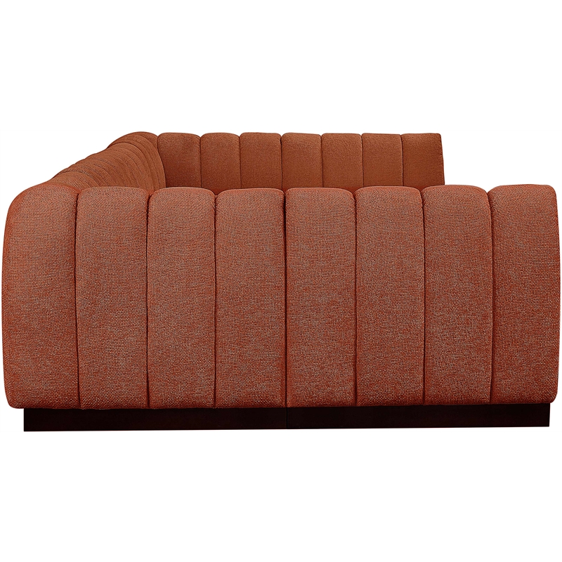 Pemberly Row 6-Piece Contemporary Fabric U-Shaped Modular Sectional in Orange