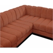 Pemberly Row 6-Piece Contemporary Fabric U-Shaped Modular Sectional in Orange