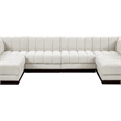 Pemberly Row 6-Piece Contemporary Fabric U-Shaped Modular Sectional in Cream