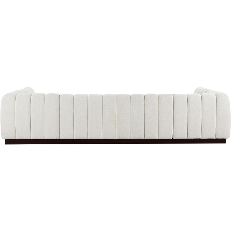 Pemberly Row 6-Piece Contemporary Fabric U-Shaped Modular Sectional in Cream