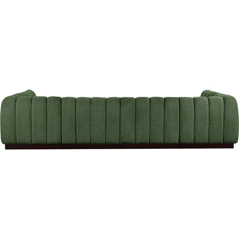 Pemberly Row 6-Piece Contemporary Fabric U-Shaped Modular Sectional in Green