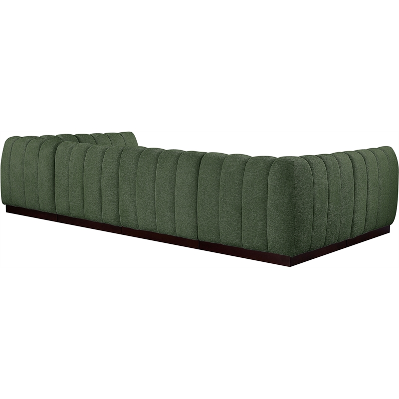 Pemberly Row 6-Piece Contemporary Fabric U-Shaped Modular Sectional in Green