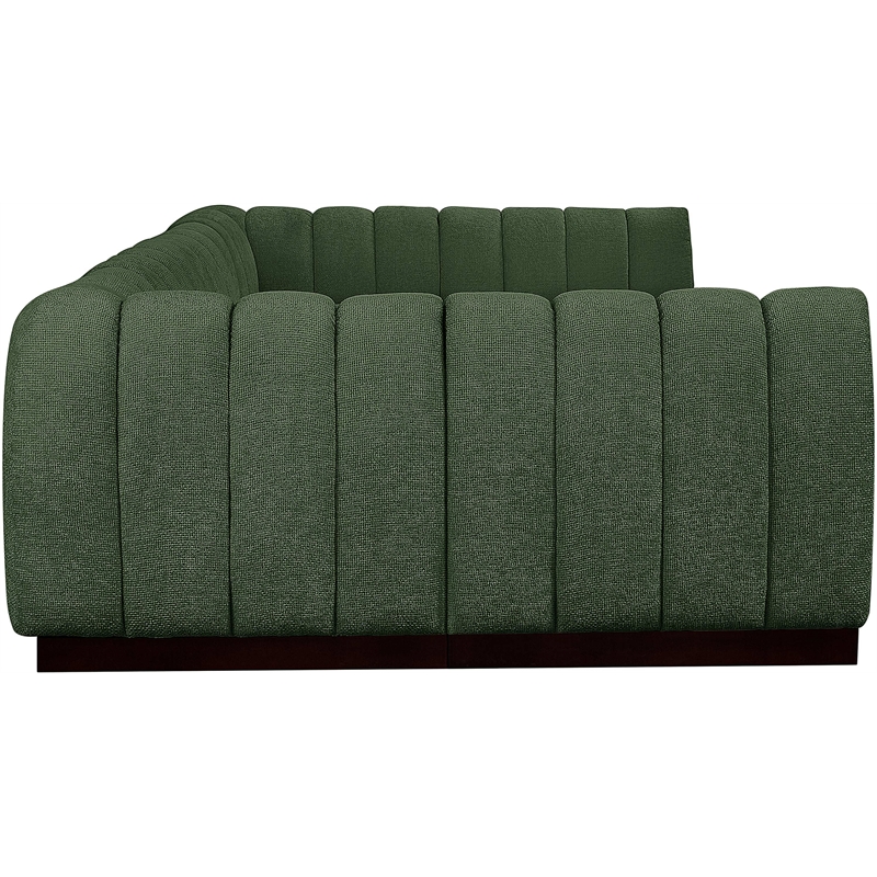 Pemberly Row 6-Piece Contemporary Fabric U-Shaped Modular Sectional in Green