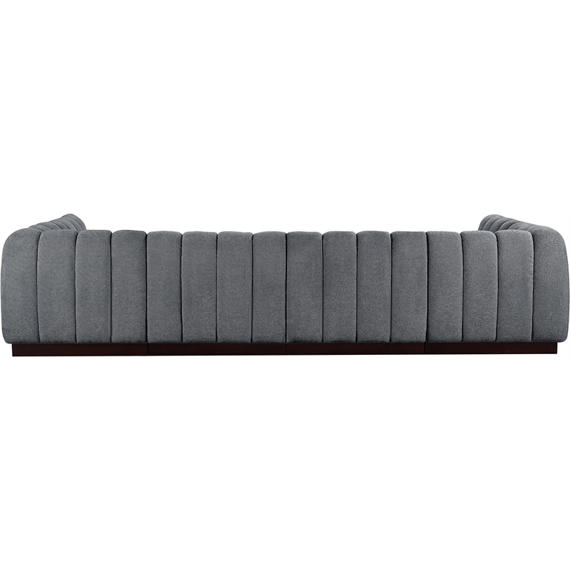 Pemberly Row 6-Piece Contemporary Fabric U-Shaped Modular Sectional in Dark Gray