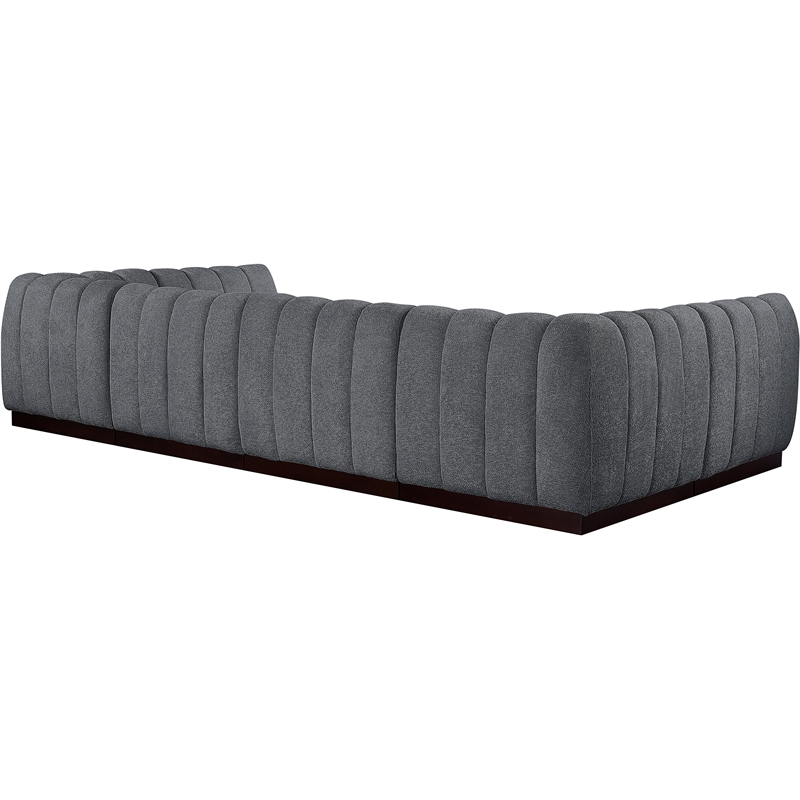Pemberly Row 6-Piece Contemporary Fabric U-Shaped Modular Sectional in Dark Gray