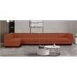 Pemberly Row 6-Piece Contemporary Fabric L-Shaped Modular Sectional in Orange