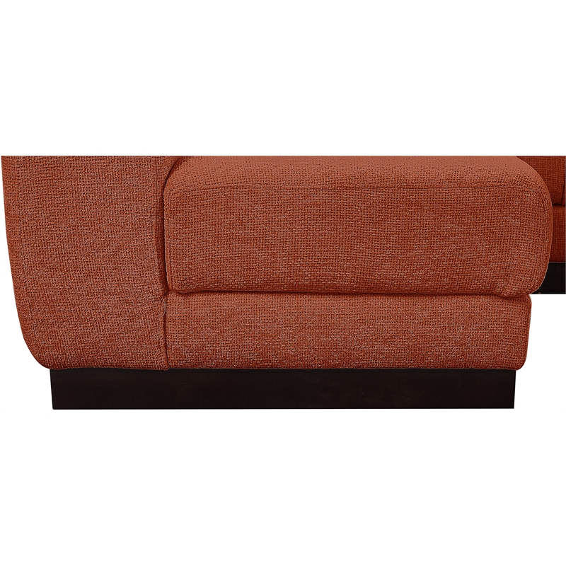 Pemberly Row 6-Piece Contemporary Fabric L-Shaped Modular Sectional in Orange