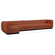 Pemberly Row 6-Piece Contemporary Fabric L-Shaped Modular Sectional in Orange