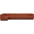 Pemberly Row 6-Piece Contemporary Fabric L-Shaped Modular Sectional in Orange