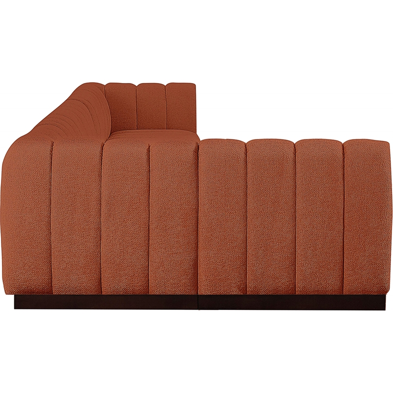 Pemberly Row 6-Piece Contemporary Fabric L-Shaped Modular Sectional in Orange