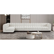 Pemberly Row 6-Piece Contemporary Fabric L-Shaped Modular Sectional in Cream