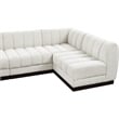 Pemberly Row 6-Piece Contemporary Fabric L-Shaped Modular Sectional in Cream