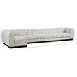 Pemberly Row 6-Piece Contemporary Fabric L-Shaped Modular Sectional in Cream