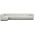 Pemberly Row 6-Piece Contemporary Fabric L-Shaped Modular Sectional in Cream