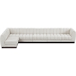 Pemberly Row 6-Piece Contemporary Fabric L-Shaped Modular Sectional in Cream