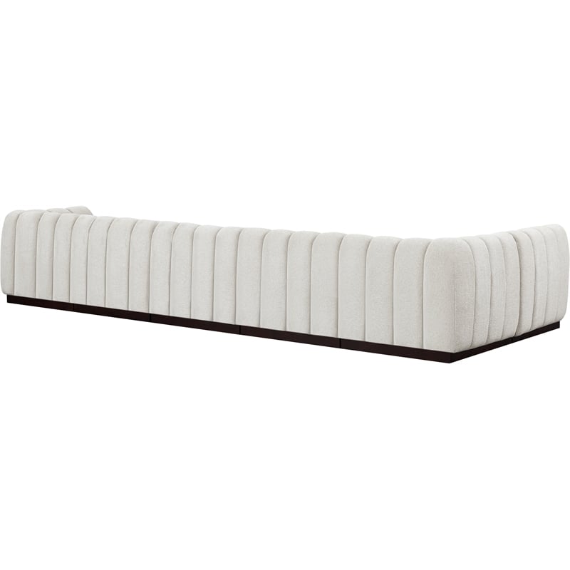 Pemberly Row 6-Piece Contemporary Fabric L-Shaped Modular Sectional in Cream