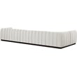 Pemberly Row 6-Piece Contemporary Fabric L-Shaped Modular Sectional in Cream