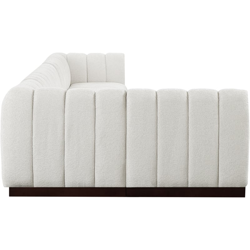 Pemberly Row 6-Piece Contemporary Fabric L-Shaped Modular Sectional in Cream