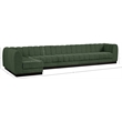 Pemberly Row 6-Piece Contemporary Fabric L-Shaped Modular Sectional in Green