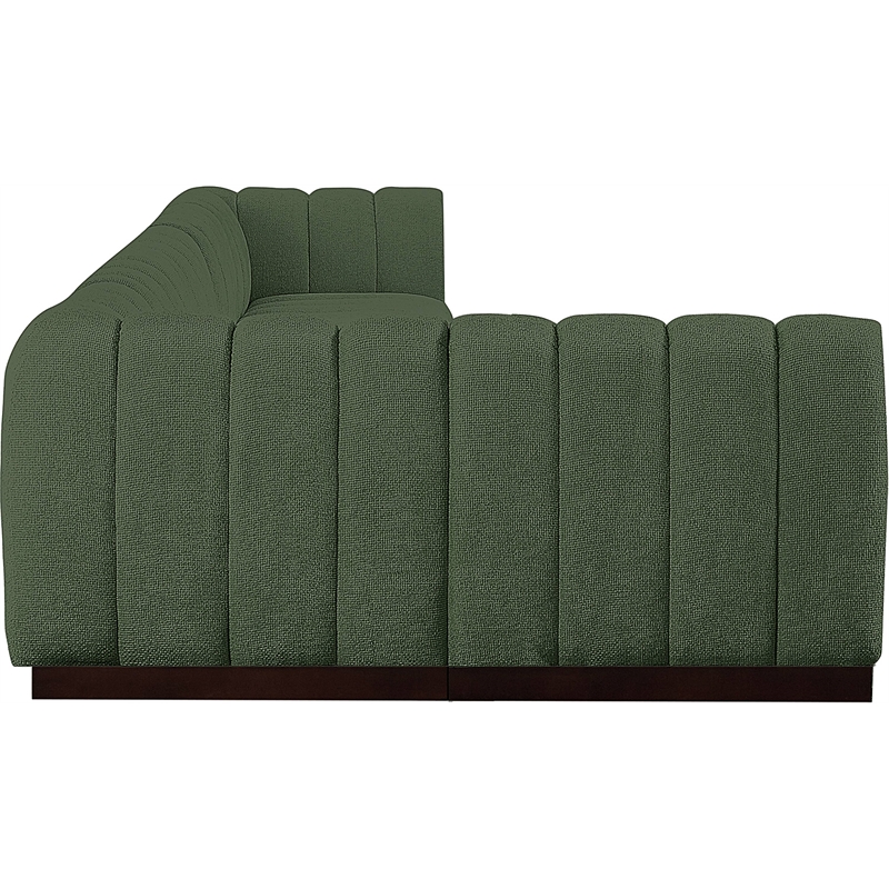 Pemberly Row 6-Piece Contemporary Fabric L-Shaped Modular Sectional in Green