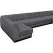 Pemberly Row 6-Piece Contemporary Fabric L-Shaped Modular Sectional in Dark Gray