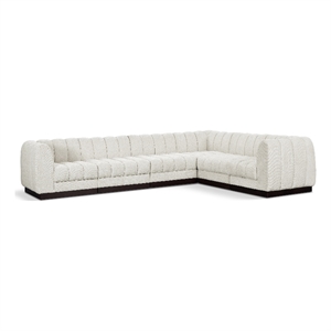 Pemberly Row133&quot 6-Piece Contemporary Fabric Modular Sectional in Cream