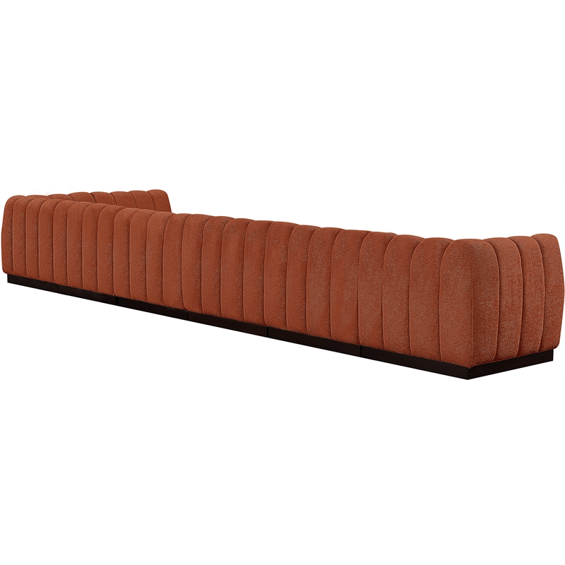 Pemberly Row 7-Piece L-Shaped Contemporary Fabric Modular Sectional in Orange