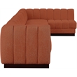 Pemberly Row 7-Piece L-Shaped Contemporary Fabric Modular Sectional in Orange