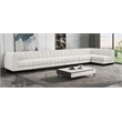 Pemberly Row 7-Piece L-Shaped Contemporary Fabric Modular Sectional in Cream