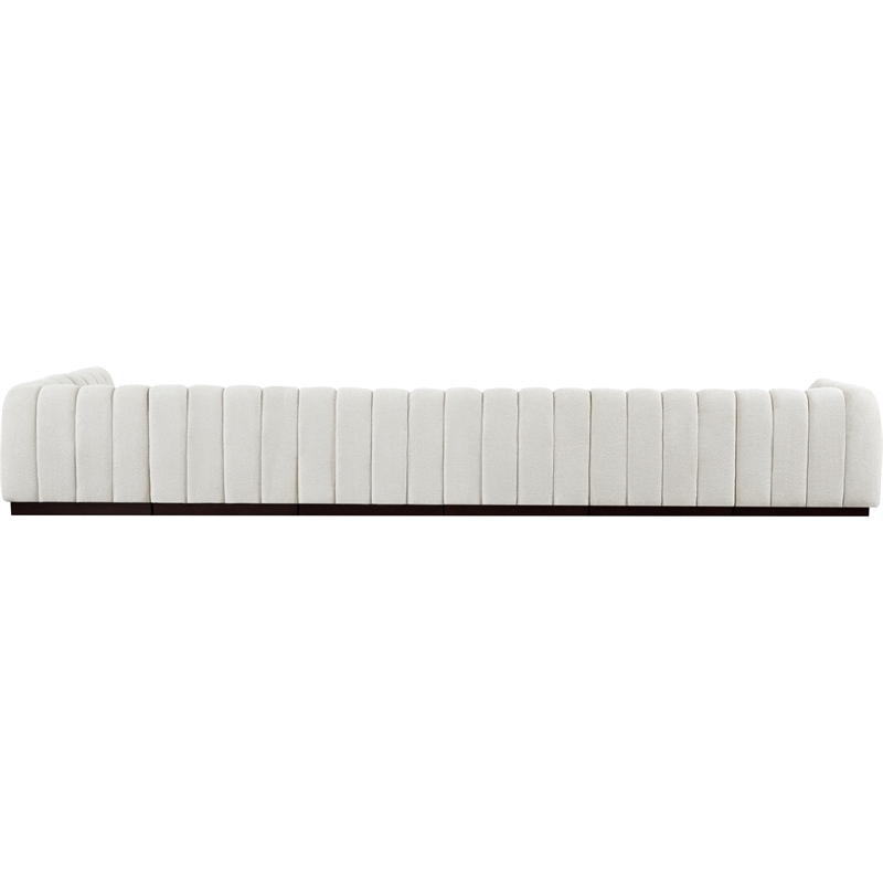 Pemberly Row 7-Piece L-Shaped Contemporary Fabric Modular Sectional in Cream