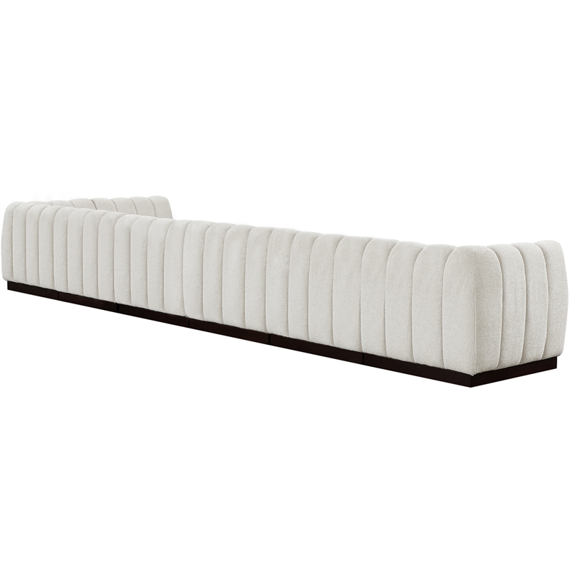 Pemberly Row 7-Piece L-Shaped Contemporary Fabric Modular Sectional in Cream