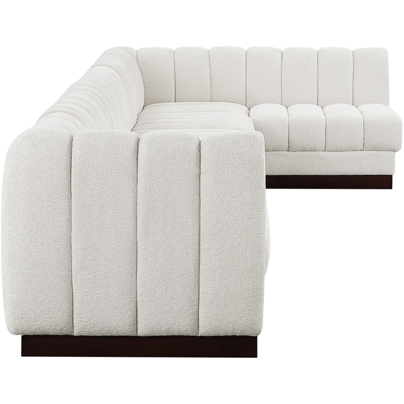 Pemberly Row 7-Piece L-Shaped Contemporary Fabric Modular Sectional in Cream