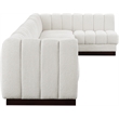 Pemberly Row 7-Piece L-Shaped Contemporary Fabric Modular Sectional in Cream