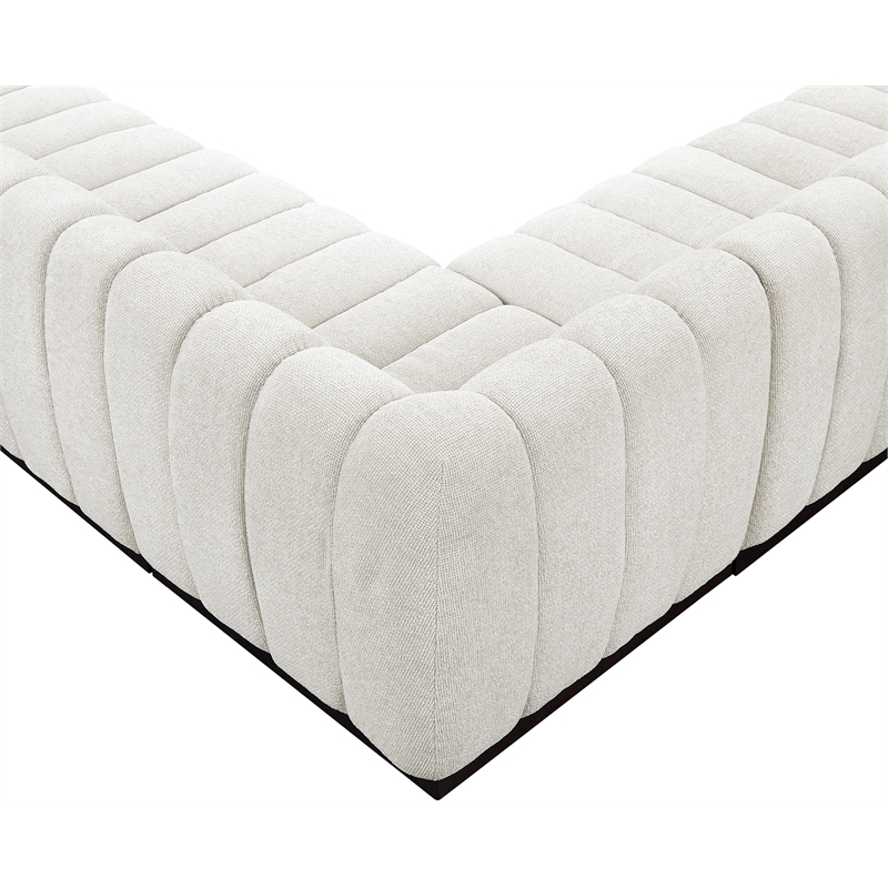 Pemberly Row 7-Piece L-Shaped Contemporary Fabric Modular Sectional in Cream