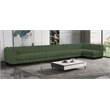 Pemberly Row 7-Piece L-Shaped Contemporary Fabric Modular Sectional in Green