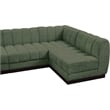 Pemberly Row 7-Piece L-Shaped Contemporary Fabric Modular Sectional in Green