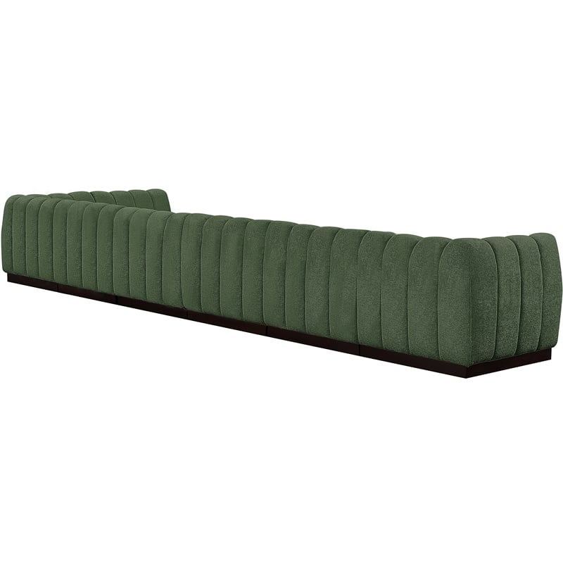 Pemberly Row 7-Piece L-Shaped Contemporary Fabric Modular Sectional in Green