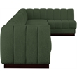Pemberly Row 7-Piece L-Shaped Contemporary Fabric Modular Sectional in Green
