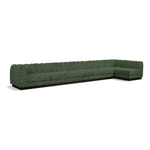 Pemberly Row 7-Piece L-Shaped Contemporary Fabric Modular Sectional in Green
