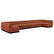 Pemberly Row 8-Piece U-Shaped Contemporary Fabric Modular Sectional in Orange