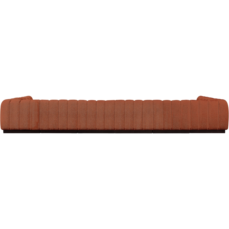 Pemberly Row 8-Piece U-Shaped Contemporary Fabric Modular Sectional in Orange