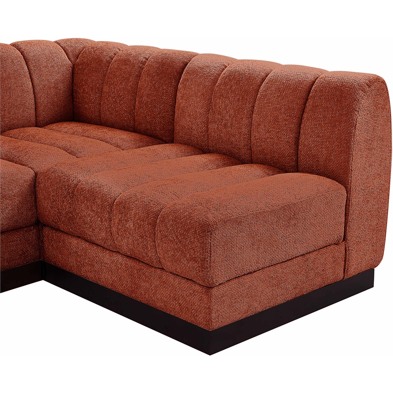 Pemberly Row 8-Piece U-Shaped Contemporary Fabric Modular Sectional in Orange