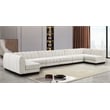 Pemberly Row 8-Piece U-Shaped Contemporary Fabric Modular Sectional in Cream
