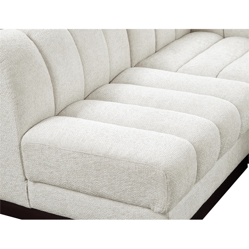 Pemberly Row 8-Piece U-Shaped Contemporary Fabric Modular Sectional in Cream